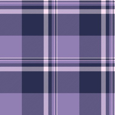 Paketlenmemiş vektör tekstili, mevsimsel doku dokusu kumaşı. Tartan ekose arkaplanını mavi ve pastel renk paletinde göster.