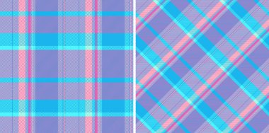 Dikey ve çapraz değişkenleri olan renkli ekoseli desenler tekstil, arka plan veya dekoratif uygulamalar için idealdir. Canlı, modern bir tasarım elementi.