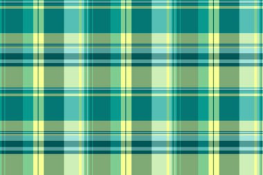Cilt tekstil dikişsiz doku, ücretsiz kontrol vektör kumaşı. Sade ve yeşil renk paletinde ekose arkaplan desenli tartan.