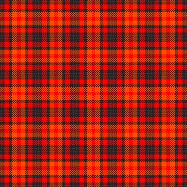 Canlı kırmızı ve turuncu ekose desenli, gerçekçi dokuması var. Moda tasarımı, şenlikli hediye paketleme, dijital arka planlar ve mevsimlik pazarlama temaları için ideal.
