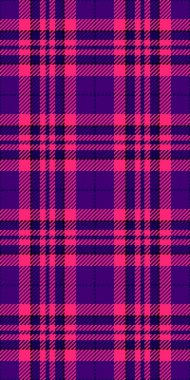 Kaz ayağı tekstil kontrolü, klas ekose vektör. Arkaplan kumaş desenini pembe ve mor renklerde pürüzsüz boya.