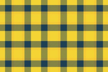 Paçavra, ekose kumaş, kadın modası arka plan tartanı. Ana doku vektörü sarı ve cyan renk paletinde tekstil kontrolü yap.