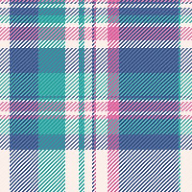 Canlı ekose desenli mavi, mavi ve pembe köşeli çizgilerin şık bir karışımını içeriyor. Modern tekstil tasarımı, moda kıyafetleri ve rahat ev dekorasyonu için mükemmel. Yüksek kalite dikişsiz.