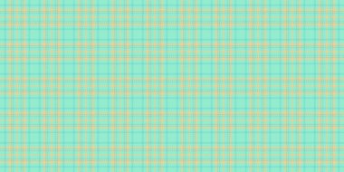 Hakiki desenli tartan dikişsiz, İrlanda arkaplanlı ekose desenli. Nane ve turuncu renk paleti ile tekstil kontrol vektörü dokusu.