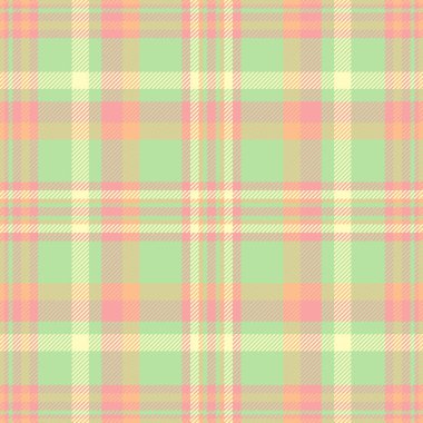 Vektör dokusunu listele, pastel ekoseli kontrol et. Afrika tartan tekstil arkaplan kumaşı ışık ve kırmızı renk paleti.