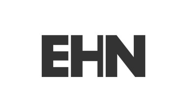 EHN logo tasarım şablonu güçlü ve modern kalın metinlerle. Basit ve minimal tipografi içeren ilk tabanlı vektör logosu. Modayı takip eden şirket kimliği markalar için ideal..