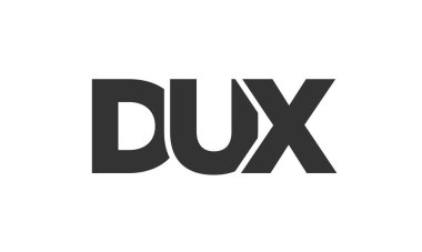 DUX logo tasarım şablonu güçlü ve modern kalın metin ile. Basit ve minimal tipografi içeren ilk tabanlı vektör logosu. Modayı takip eden şirket kimliği markalar için ideal..