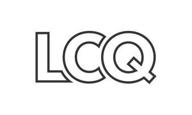 Güçlü ve modern kalın metinli LCQ logo tasarım şablonu. Basit ve minimal tipografi içeren ilk tabanlı vektör logosu. Modayı takip eden şirket kimliği markalar için ideal..