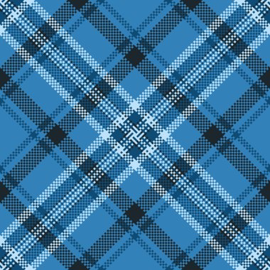 Ekose desenli kumaş, ipeksi kumaş kumaşı. Tartan arkaplan vektörünü siyan ve koyu renk paletinde dekore et.