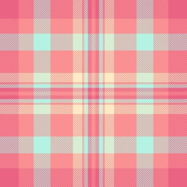 Dikey kumaş dokusu, kumaş ve ekoseli kumaş. Kırmızı ve açık renk paletinde renk vektör şablonu kontrolü.