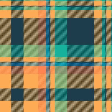 Çin yeni yılı dokuma dokusunu incele, İspanyol dikişsiz arka plan ekoseli. Kaz desenli tartan kumaş turuncu ve koyu renk paleti.