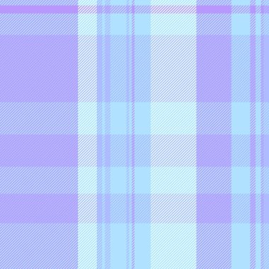 Pamuk tekstil modeli vektörü, torba özgeçmiş kontrolü ekoseli. Cyan ve mavi renk paletine sarılmış desensiz kumaş tartan.