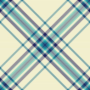 Kusursuz arka plan modeli, zengin vektör tekstil kontrolü. Hediye kartı ekose kumaş deseni ışık ve cyan renk paleti.