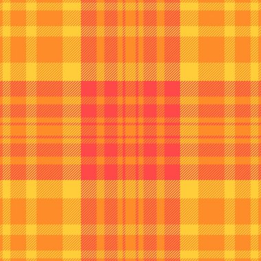 Gerçekçi vektör şablonu kusursuz, Meksika tekstil dokusu arka planı. Ekose kumaş bezi turuncu ve güneşli renk paleti yazdırılıyor.