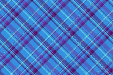 Resmi tekstil kumaş tartan, müşteri ekose desenini kontrol et. Mavi ve cyan renk paletinde dokusu olmayan doku arkaplan vektörü.