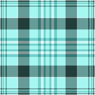 Modaya uygun tekstil özgeçmiş kontrolü, ekose desensiz kumaş. Mavi ve koyu renk paletinde çıplak kumaş vektör ekoseli desen.