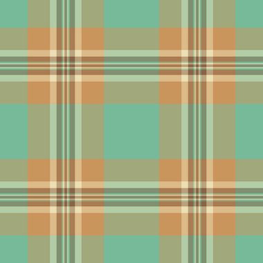 Okula geri dön, tartan vektör ekoseli, kovboy desenli kontrol kusursuz. Pastel ve turuncu renklerde alt doku tekstil kumaşı.