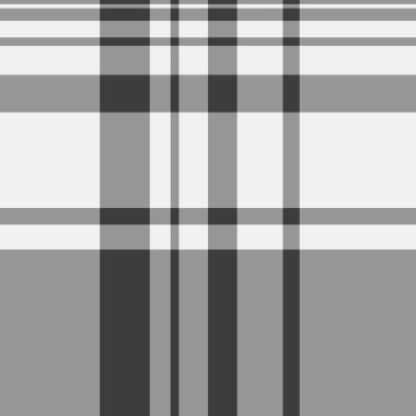 Şekil tartan tekstil deseni, masa örtüsü kumaş arka plan vektörü. Atölye ekosesiz kumaş kontrolü klasik gri ve beyaz renk paleti ile.