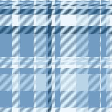 Çeşitli kumaş arkaplan dokusu, doğu desenli tartan dikişsiz. Cyan ve açık renk paletinde Valentine ekose vektör tekstil denetimi.