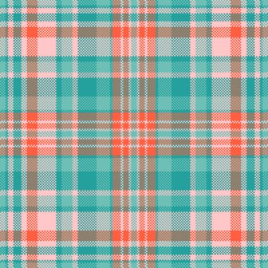 Yaratıcı tasarımlarınızı bu canlı deniz mavisi ve mercan pikselli ekoseli desenle yükseltin. Bu modern, geometrik tartan tarzı eşsiz tekstil, dijital arka plan ve şık dekorlar için mükemmeldir..