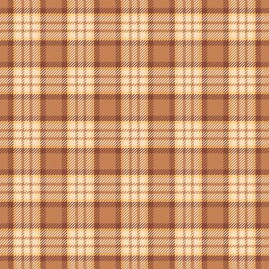 Pencere camı dikişsiz vektör, baklava desenli tartan kontrolü. Lifli ekose desenli turuncu ve açık renk paleti..