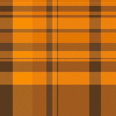 Ekose desenli karışım, dikişsiz arka plan tekstili. Yün vektör tartan kumaşı turuncu ve parlak renk paletinde kontrol et.