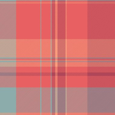 Geometrik arkaplan tekstil kumaşı, özelleştirilmiş dikişsiz ekose desen. Tee denetimi tartan vektör dokusu kırmızı ve pastel renk paletinde.