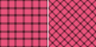 Ekose vektör desenli kumaş dokusu ve kusursuz tartan arkaplanı. Yağ bezi masa örtüsü tasarımları için koyu renklerde ayarla.