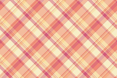 Yay dokusu kontrolü, ekoseli ekose vektör. Britanya kumaşı turuncu ve kırmızı renklerde pürüzsüz..