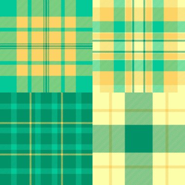 Endüstriyel tekstil üretimi ve tasarımcı uygulamaları için ekose paket. Moda tasarımları, döşemeler, ev kumaşları ve dijital projeler için mükemmel vektör kalıpları.