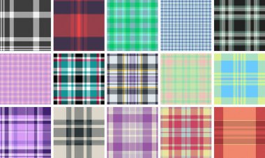 Eski tarz, dikdörtgen arkaplan. Giysi, kumaş baskı ve grafik tasarım projeleri için yüksek çözünürlüklü vektör ekoseli desen.