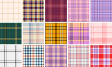 Tarihi İskoç ekoselerinden esinlenilmiş ekose bir çanta. Moda, battaniye, eşarp, kırtasiye ve dijital kullanım için kusursuz vektör desenleri.