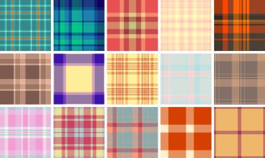 Ekoseli kumaş koleksiyonu Amerikan günlük tarzını ve bizon estetiğini yansıtıyor. Gömlekler, ceketler, battaniyeler, eşarplar ve dijital medya için vektör tasarımları ideal.