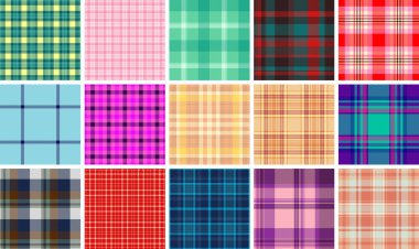 Ticari kadın tasarımcıları için ekoseli kumaş. Tartan desenleri kullanmaya hazır. Üretim zamanından tasarruf ediyoruz. Vektör kalitesi standartları karşılar.