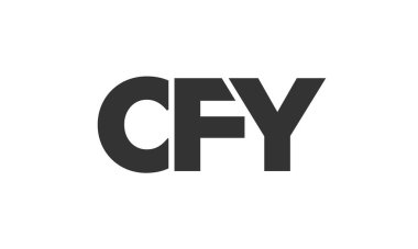CFY logo tasarım şablonu güçlü ve modern kalın metin ile. Basit ve minimal tipografi içeren ilk tabanlı vektör logosu. Modayı takip eden şirket kimliği markalar için ideal..