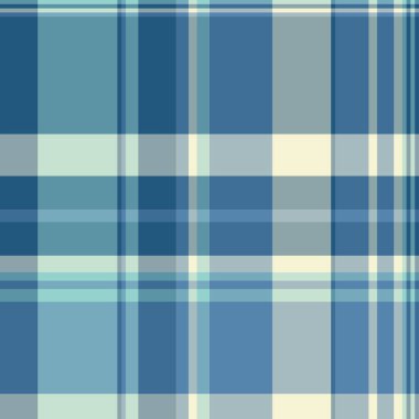 Pamuk desenli tartan desenli, ekoseli kumaş dikişsiz. Cyan ve Pastel renk paletinde İskoç vektör arkaplan kontrolü.