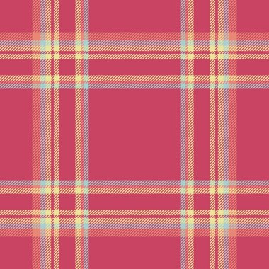 Tişört vektör dokusu, saflık arkaplan tartan deseni. Tebrik kartı ekoseli tekstil denetimi kırmızı ve sarı renk paletinde pürüzsüz.