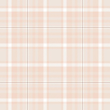 Yaratılış kontrolü desenli ekose, battaniye kumaş desenli vektör. Kalıtsal tekstil arkaplansız beyaz ve açık renk paleti.