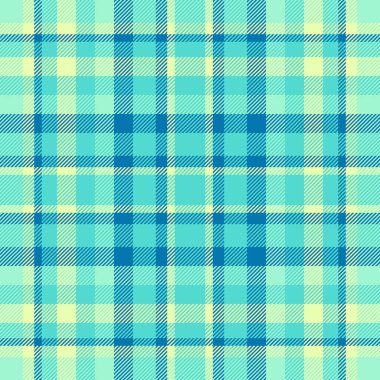 Dekorasyon desenli arka plan dokusu, yatak tekstili dikişsiz ekose. Havlu vektör, mavi ve nane rengi palette tartan kumaşı kontrol et.