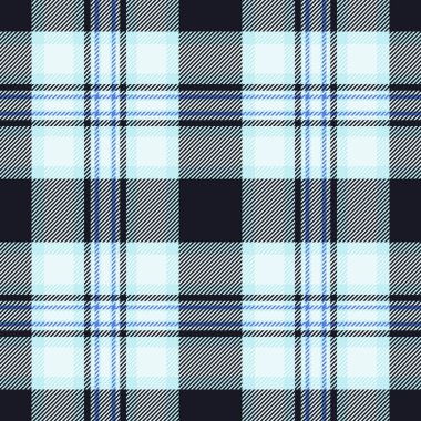 Kadın şablonu kontrolü, kişiselleştirilmiş tekstil dokusu kumaşı. Beyaz ve siyah renk paletinde kraliyet ekose ekose vektörü.