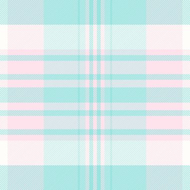 Resimli tartan tekstil kontrolü, simetri desenli arka plan ekoseli. Işık ve gök mavisi renk paletinde yaratıcı, pürüzsüz doku kumaşı vektörü.