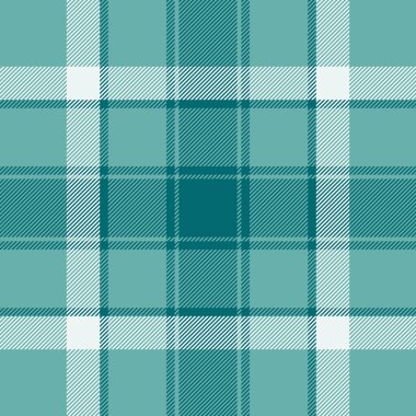 Arka plan desenli tartan dikmek, romantik vektör desenli ekose. Düz kumaş tekstil denetimini mavi ve cyan renk paletinde tekrarla.