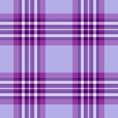60 'ların ekose kontrol vektörü, görüntü kumaş tartan desenli. Eflatun ve mor renk paletinde arkaplansız tekstil dokusu.