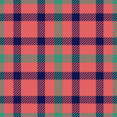 Latin ekose kumaş, ilham verici, kusursuz desenli tartan. Kırmızı ve koyu renk paletinde el yapımı doku vektör arkaplanı denetimi.