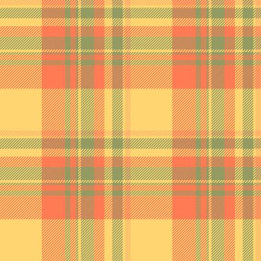 Çoklu tartan kumaş ekoseli, vektör kontrol kalıbı mevcut. Panço arkaplan dokusu kehribar ve mercan renklerinde dikişsiz..