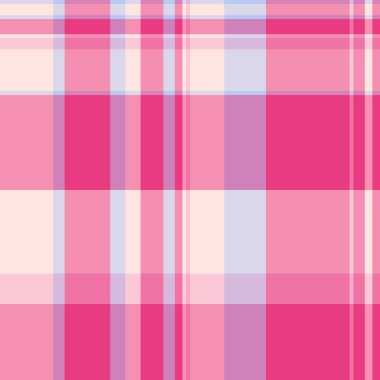 Soyut tekstil özgeçmiş kontrolü, flanel dikişsiz kumaş ekoseli. Yeni yıl kumaş desenli tartan pembe ve beyaz renk paletinde.