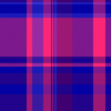 Ekose kumaş dokusu, karalama kumaş desen vektörü. Şükran Günü tartan kontrolü mavi ve pembe renk paletinde kusursuz..