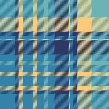 Kız kumaşı deseni, internet dokusu pürüzsüz arka plan. Mint tekstil vektör ekoseli Cyan ve kehribar renk paletinde kontrol.