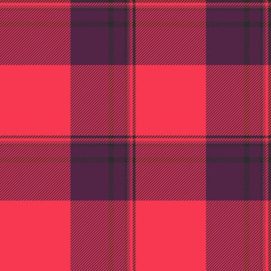 Yapı ekoseli tekstil arka planı, geometri dokusu tartan dikişsiz. Çıplak model vektör kumaş kontrolü pembe ve kırmızı renk paletinde.