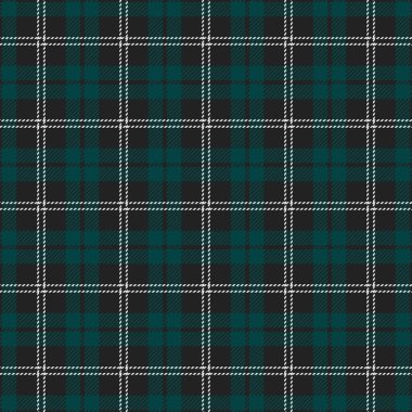 Döşemesi olmayan ekoseli kumaş, nostaljik arkaplan tartan vektörü. Zarif tekstil deseni siyah ve koyu renk paleti ile kontrol.